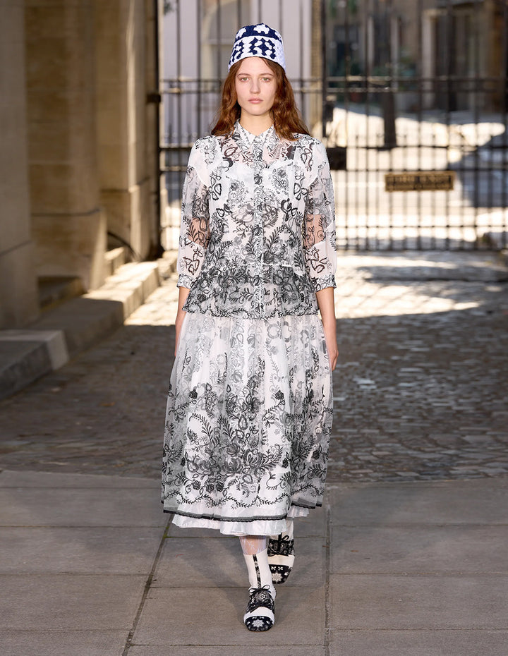 BORA AKSU Lapel Printed Shirt Top