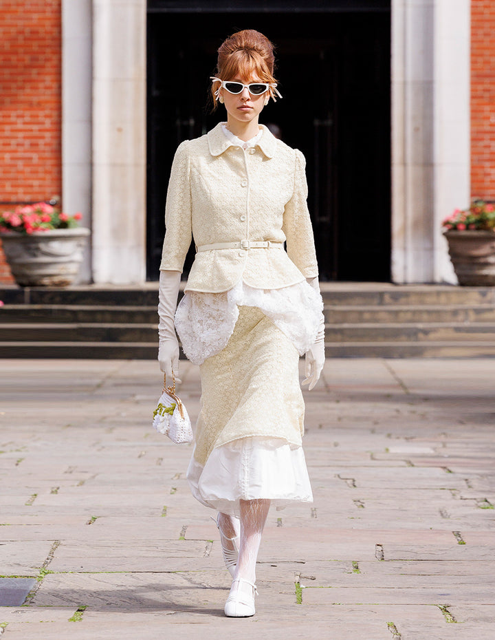 BORA AKSU Lace Knee-Length Fish Tail Skirt