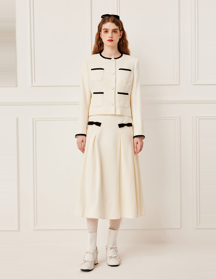 BORA AKSU Boxed Short Wool Jacket with 4 Pockets