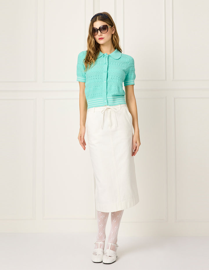 BORA AKSU Straight Knee-Length Denim Pencil Skirt