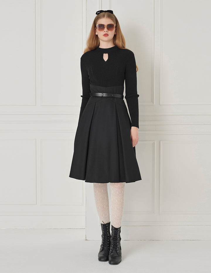 BORA AKSU Hollow Knitted Patchwork Dress