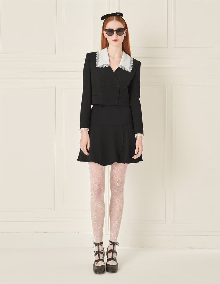 BORA AKSU Triacetate Colour-Blocked Lapel Short Blazer