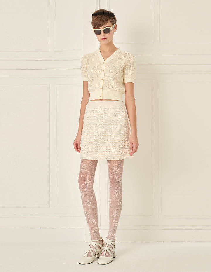 BORA AKSU French Lace Patchwork Skirt
