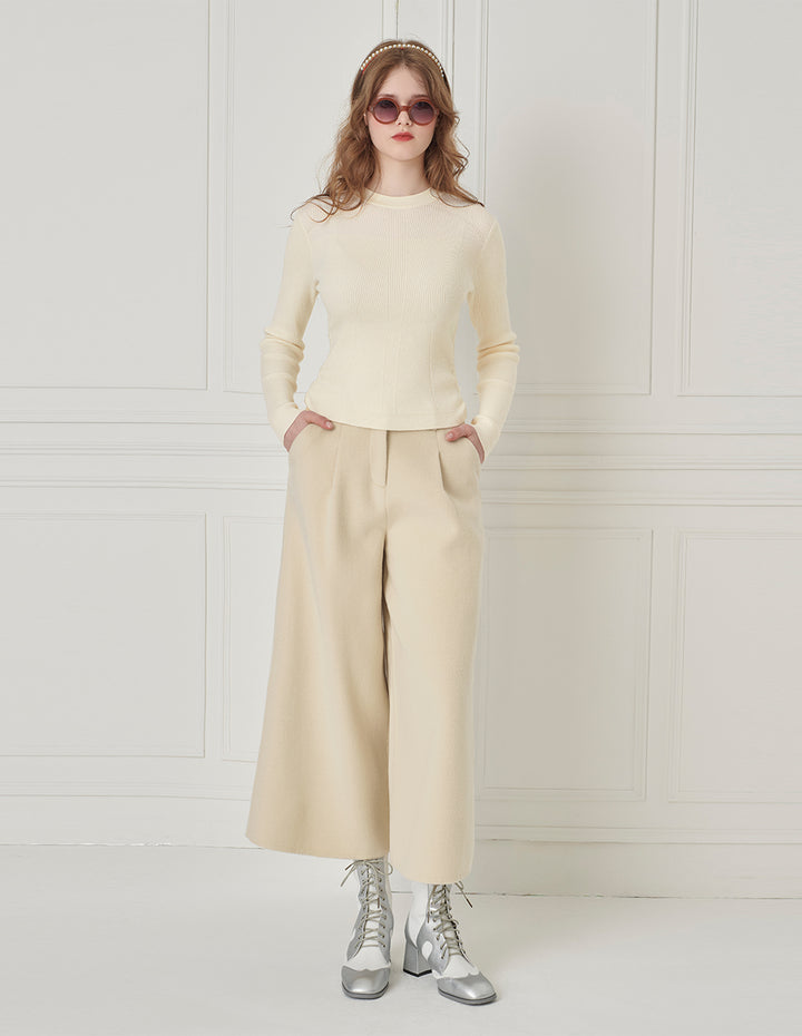 BORA AKSU Versatile Wool Wide-Leg Straight Trousers