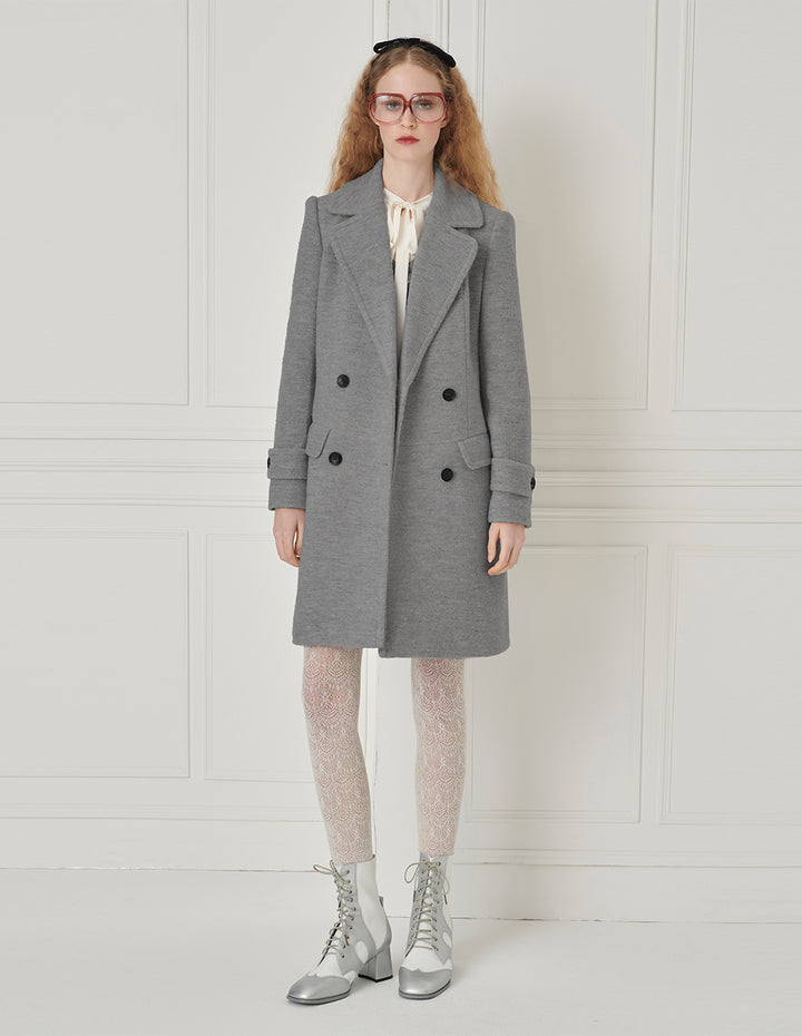 BORA AKSU Lapel Double-Breasted Wool Coat