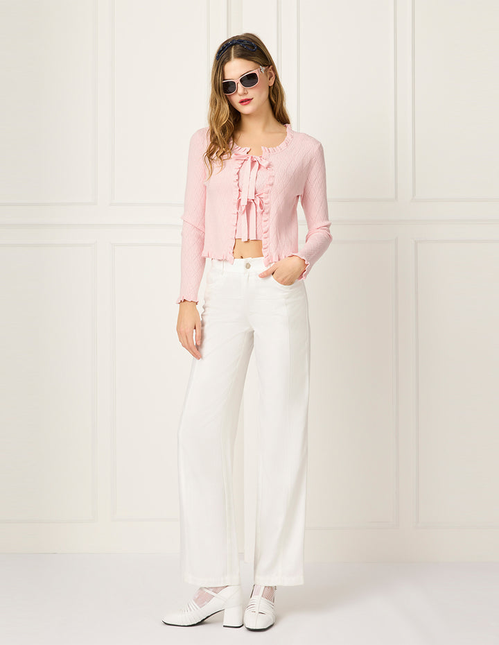 BORA AKSU Pure White Wide-Leg Pants