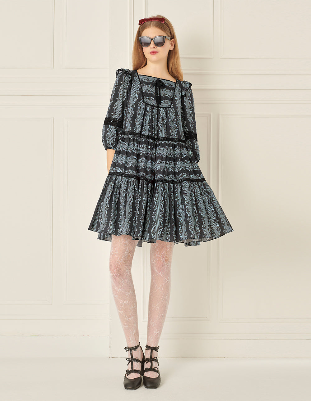 BORA AKSU Printed Babydoll Dress