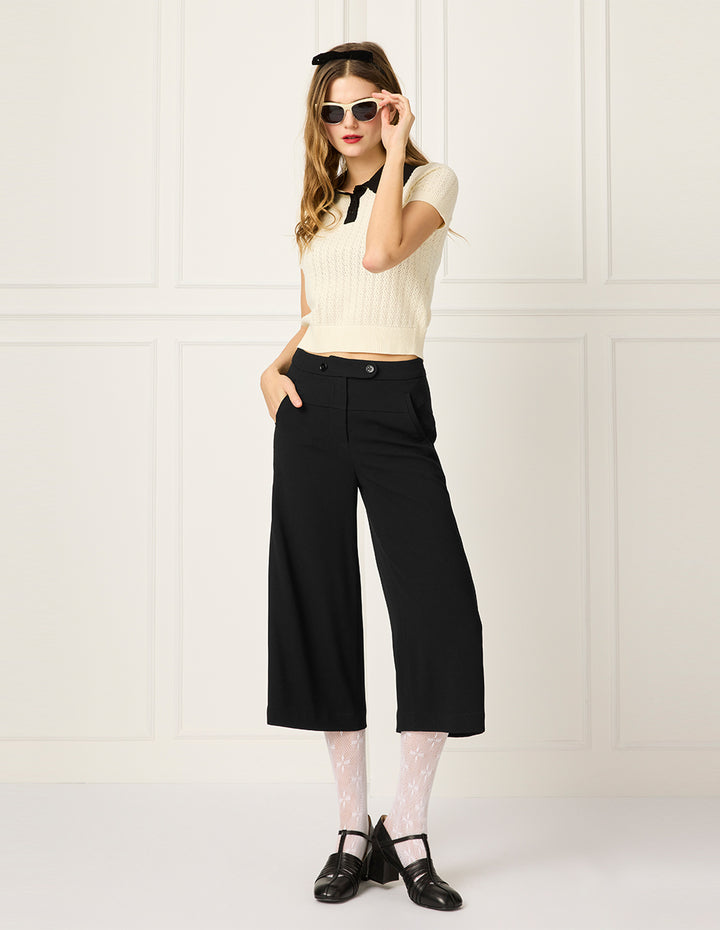 BORA AKSU Simple Relaxed Fit Cropped Straight Leg Pants