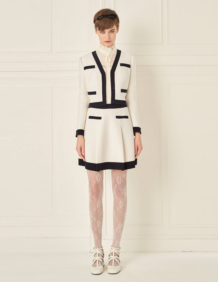 BORA AKSU Black Patchwork V-Neck Knitted Jacket