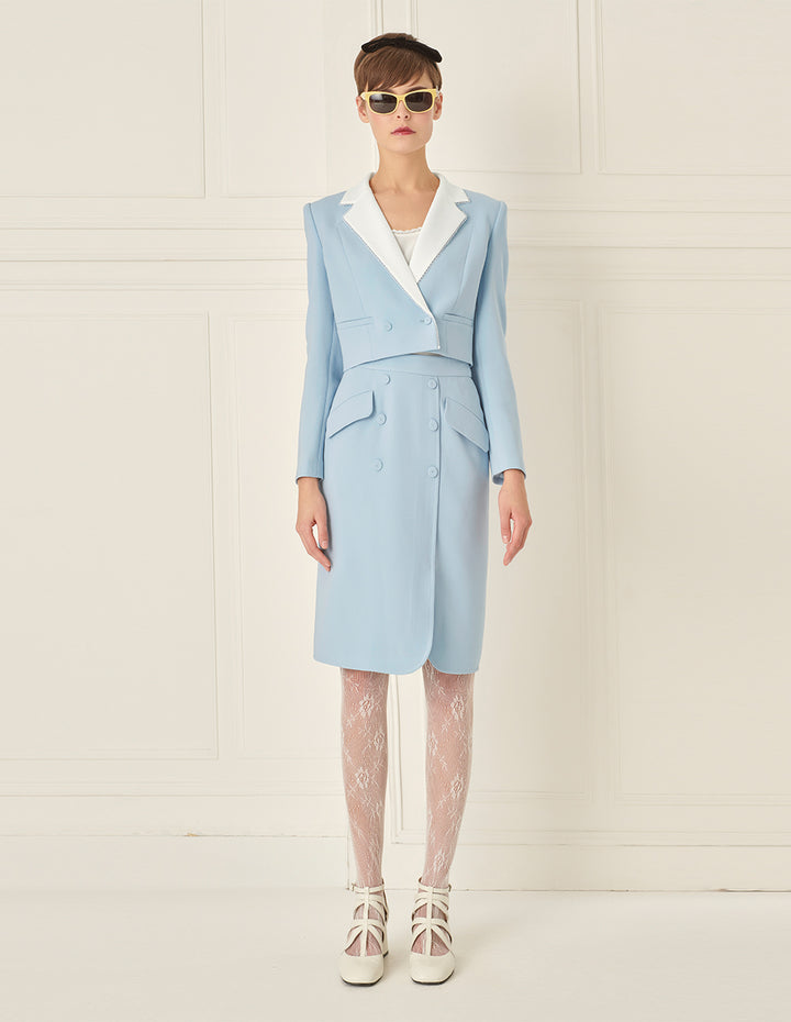 BORA AKSU Double Breasted Side Slit Skirt