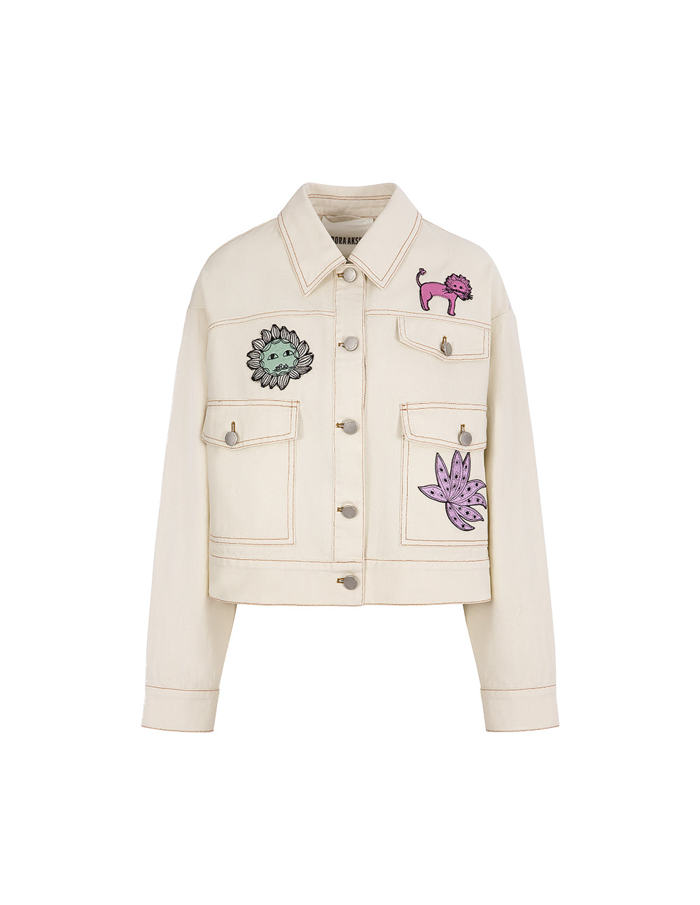 BORA AKSU Design Badge Patchwork Denim Jacket