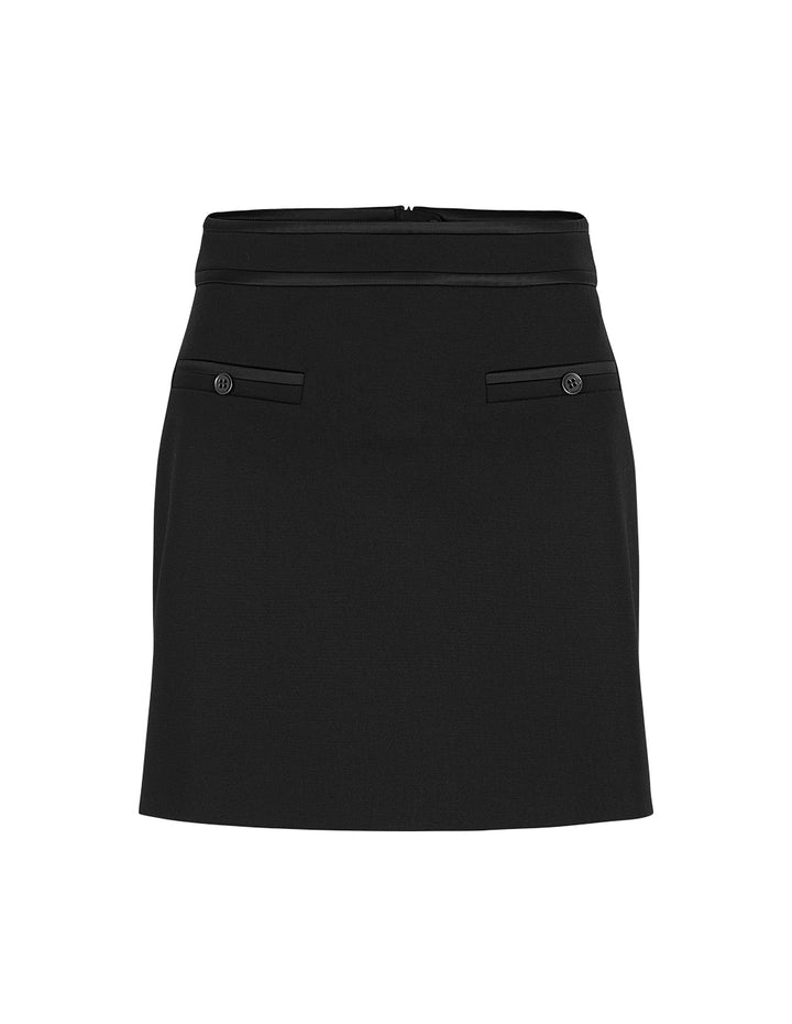 BORA AKSU A-Line Pleated Black Mini Skirt