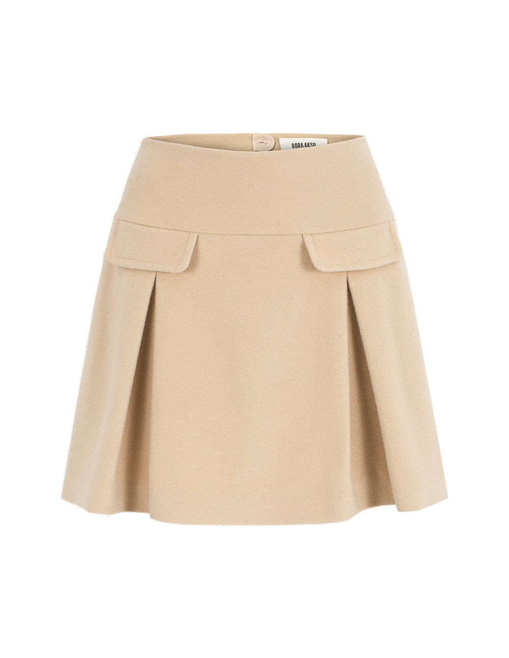 BORA AKSU High-Waisted A-Line Wide Pleated Wool Skirt
