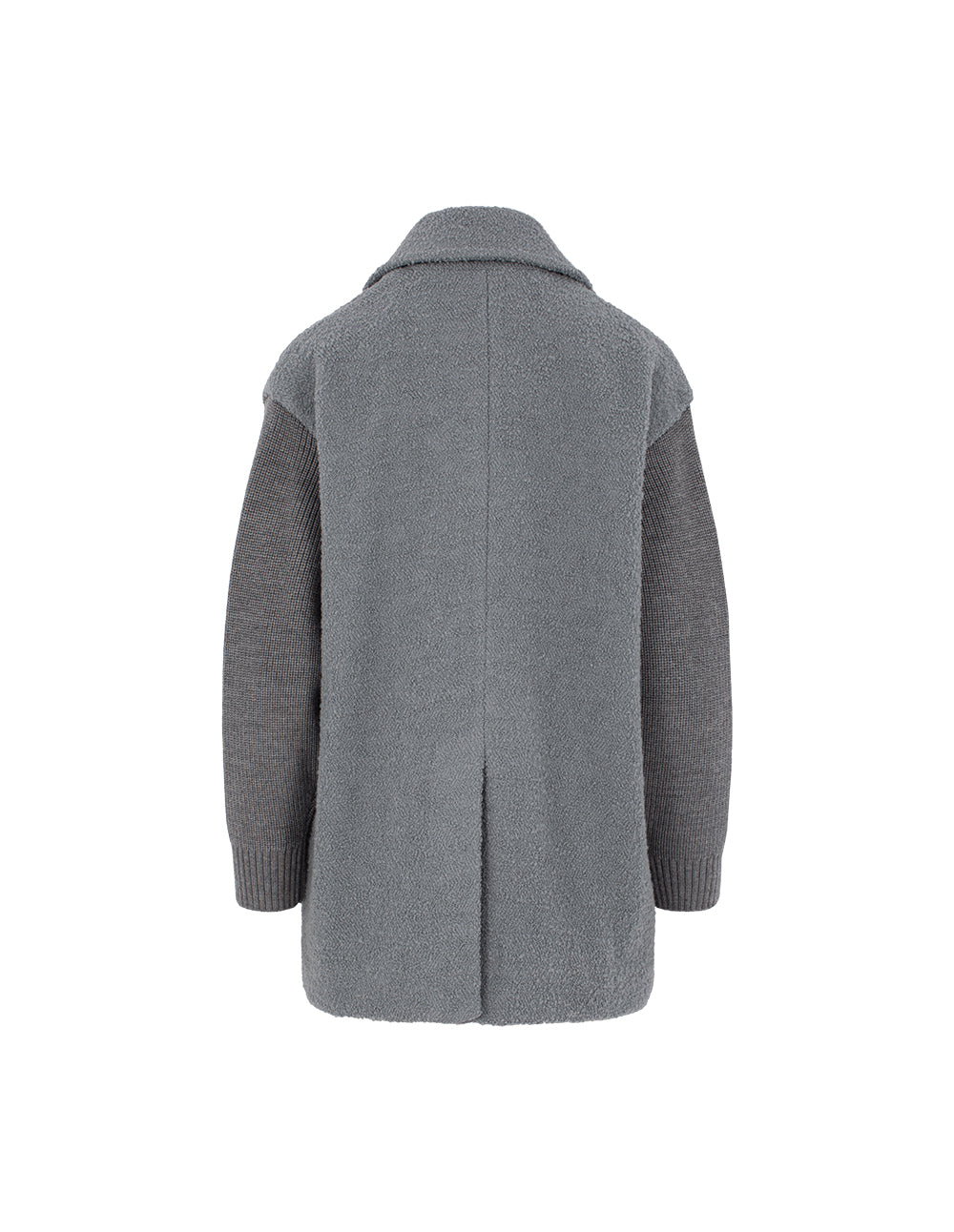 BORA AKSU Lapel Knitted Sleeves Splicing Wool Coat