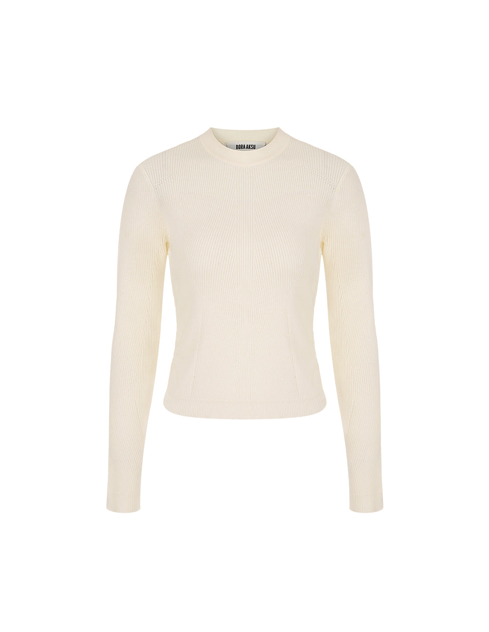 BORA AKSU Round-Neck Side-Drawstring Wool Rib Knit Base Layer