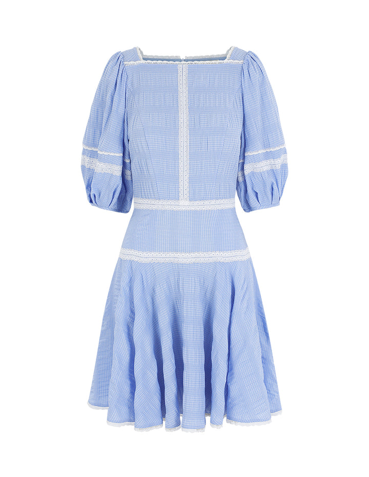 BORA AKSU Puff Sleeve Lace Patchwork Dress