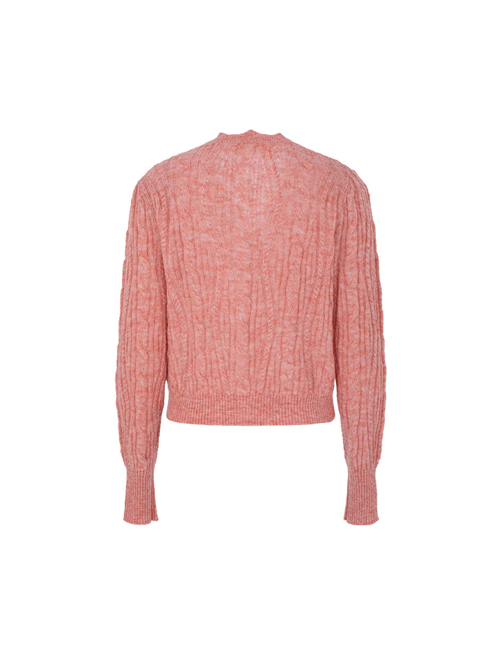 BORA AKSU V-Neck Horsehair Linen Blend Knit Cardigan