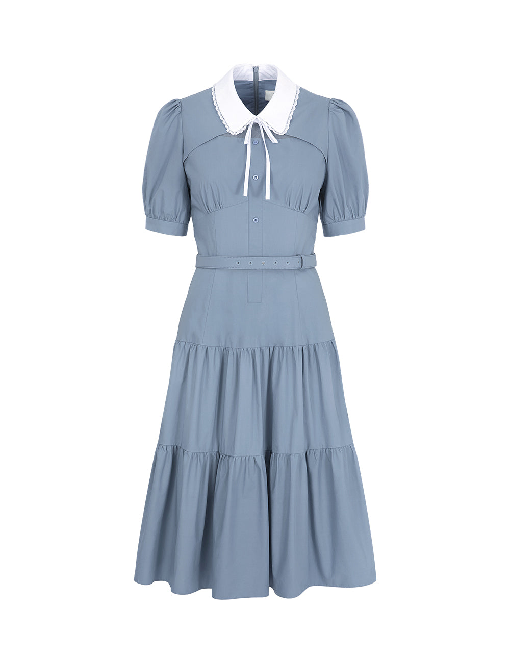 BORA AKSU Puff Sleeve Peter Pan Collar Waist Dress