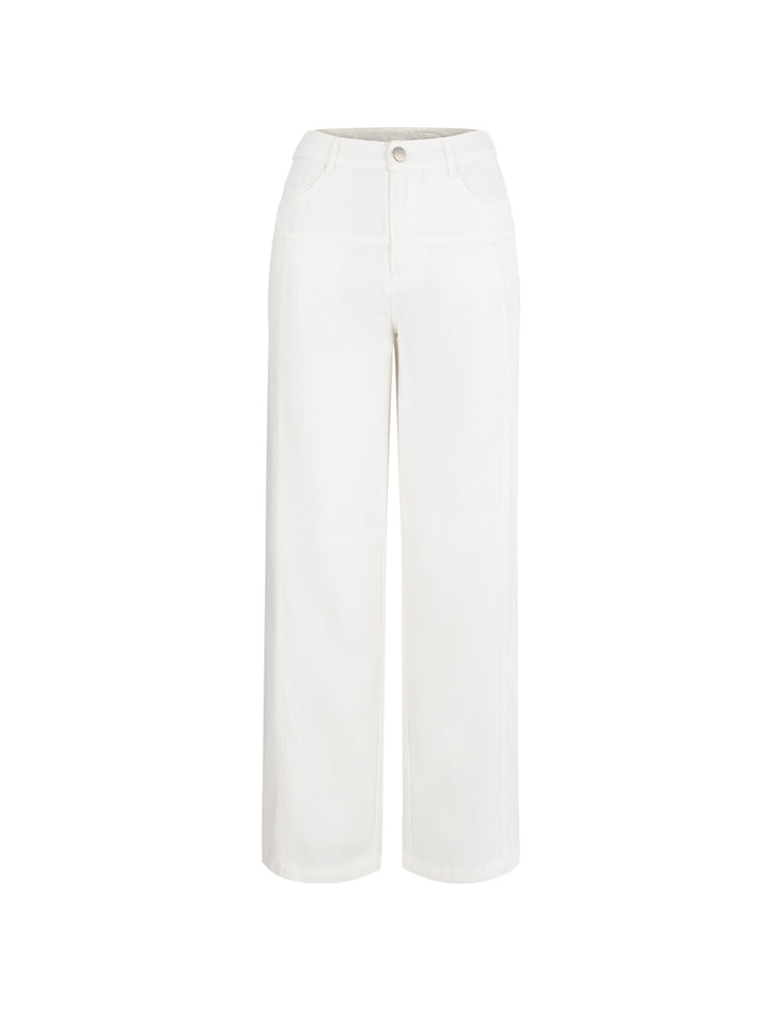 BORA AKSU Pure White Wide-Leg Pants