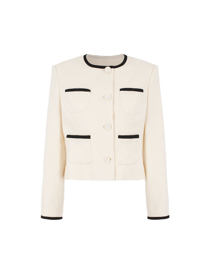 BORA AKSU Boxed Short Wool Jacket with 4 Pockets