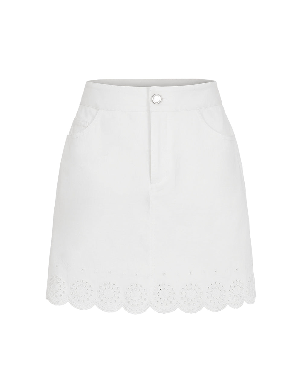 BORA AKSU Denim Embroidered Mini Skirt