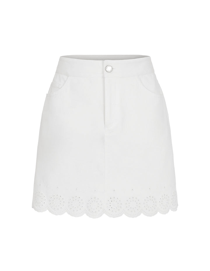 BORA AKSU Denim Embroidered Mini Skirt