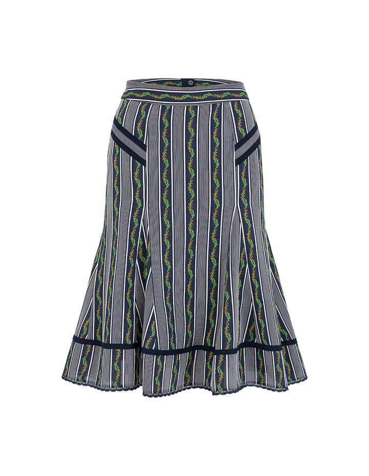 BORA AKSU Lace-Embellished Jacquard Skirt