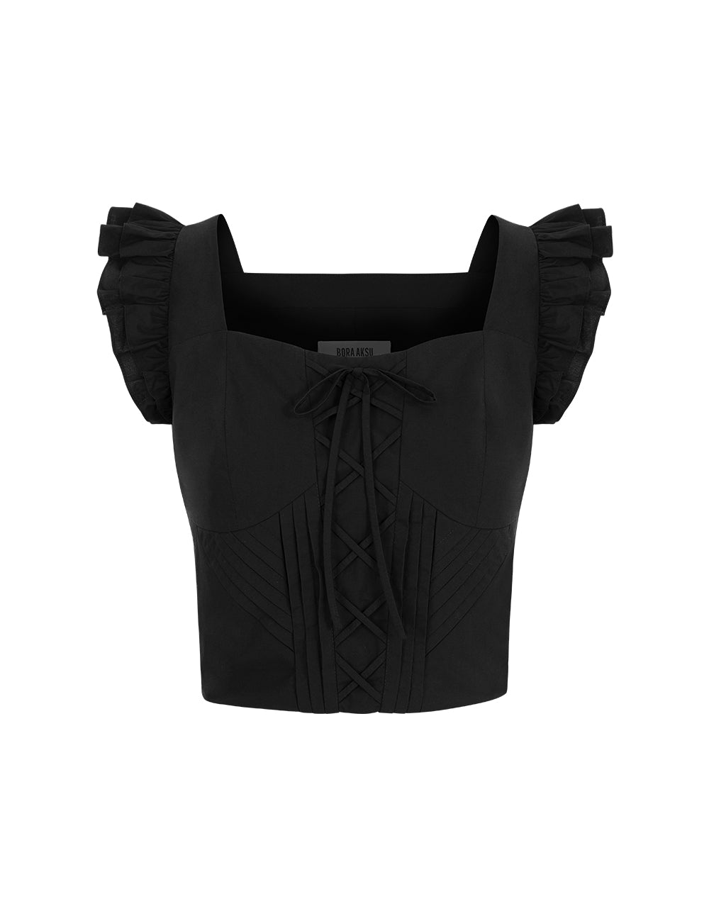 BORA AKSU Diamond Square Neck Strappy Top