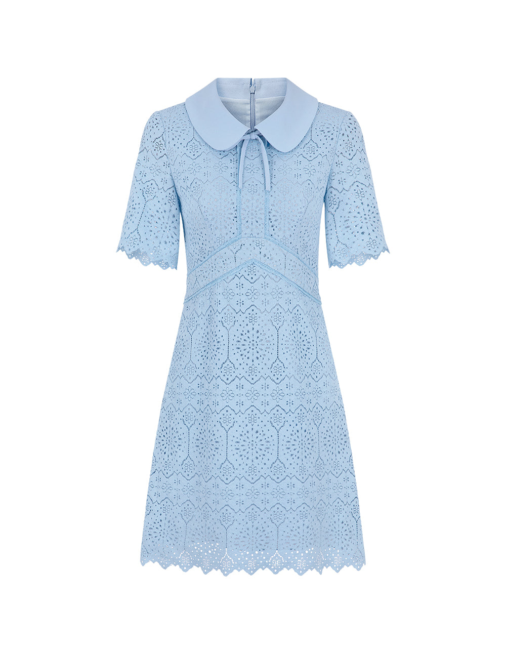 BORA AKSU Peter Pan Collar Waisted Lace Dress