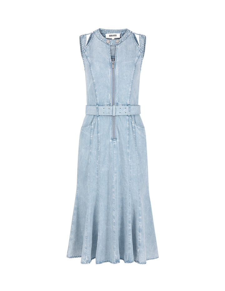 BORA AKSU Simple Waisted Denim Dress