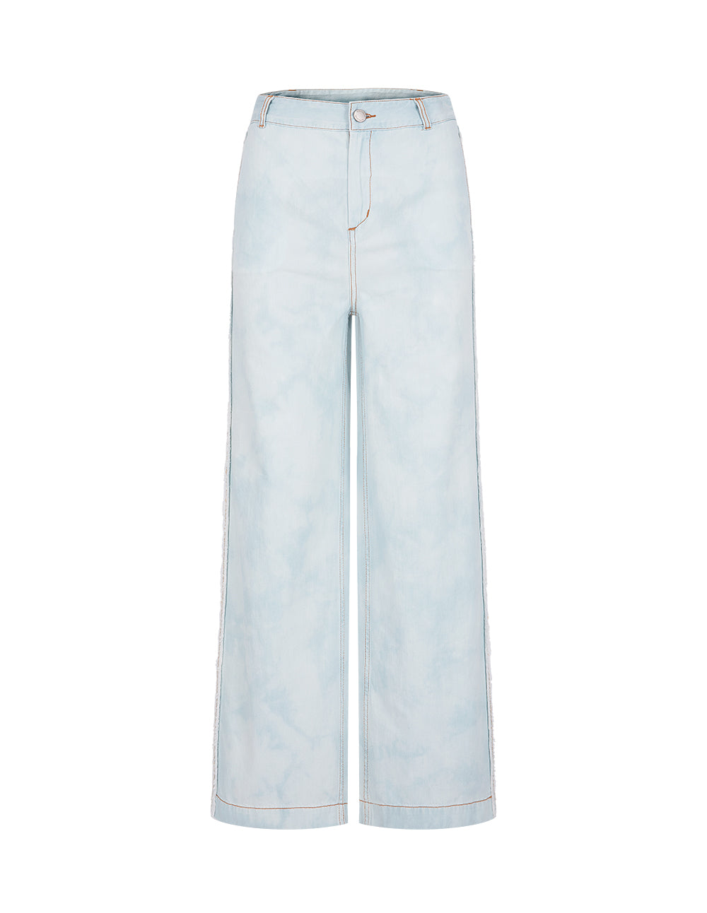 BORA AKSU Casual And Versatile White Washed Denim Wide-Leg Pants