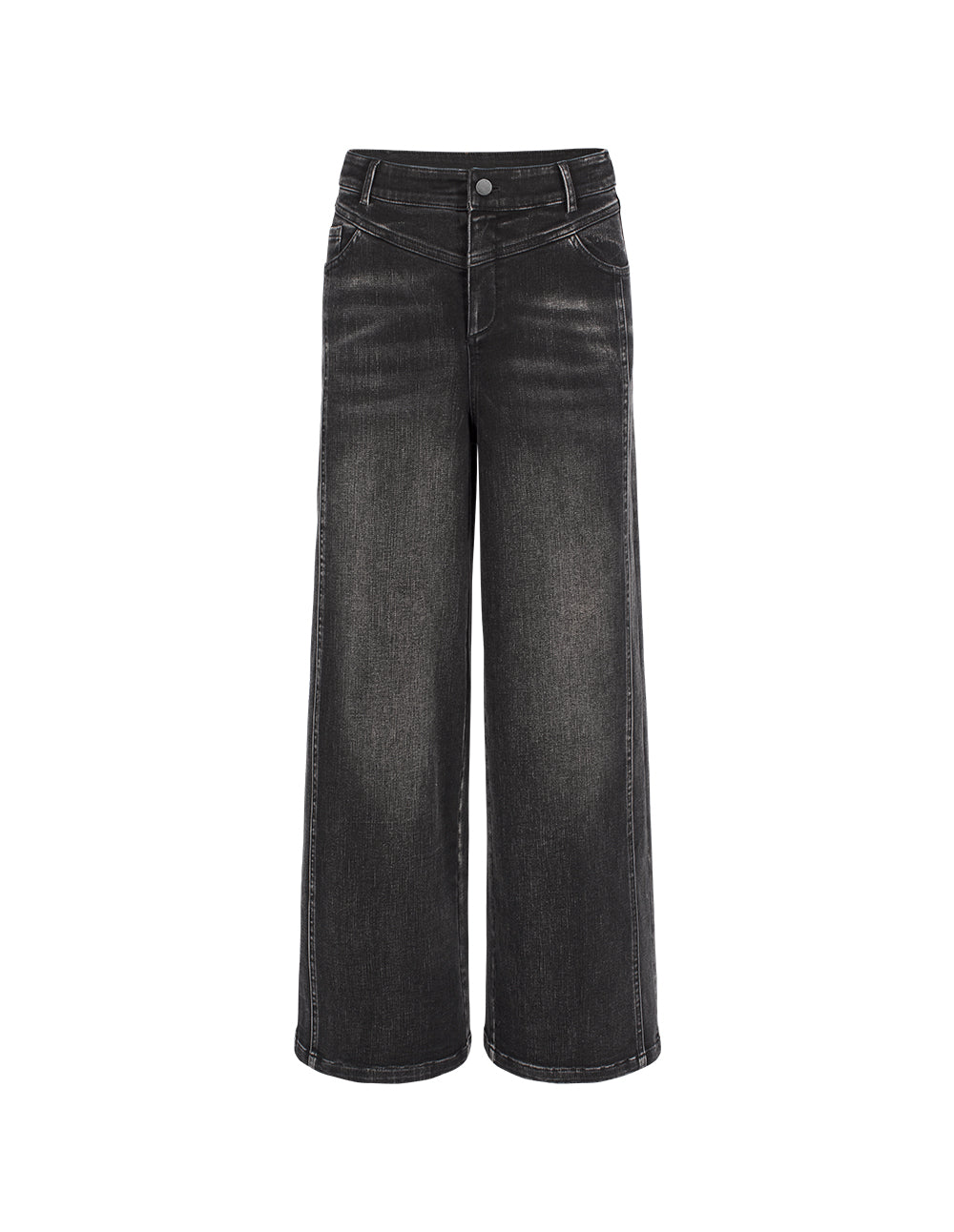 BORA AKSU High-Waisted Washed Gray Relaxed Fit Straight Leg Jeans