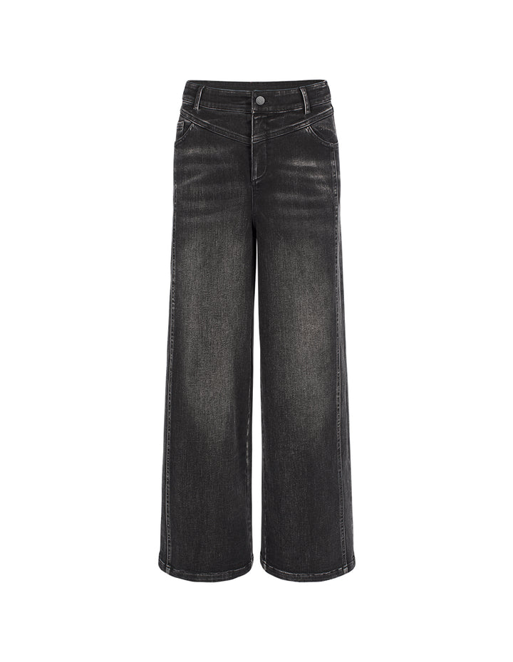 BORA AKSU High-Waisted Washed Gray Relaxed Fit Straight Leg Jeans