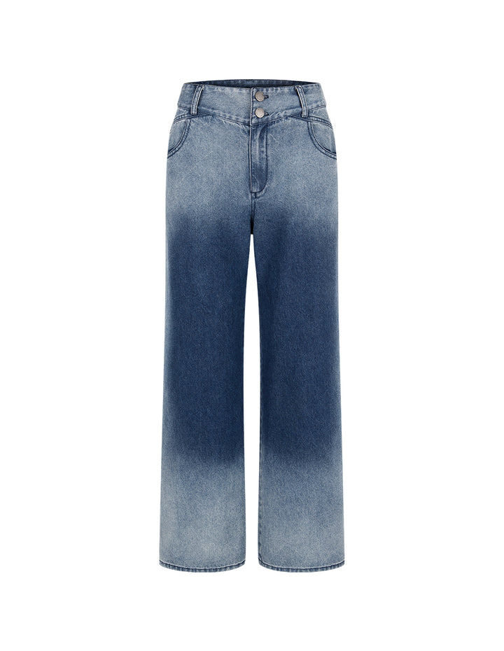 BORA AKSU Straight-Leg High-Waist Vintage Wash Jeans