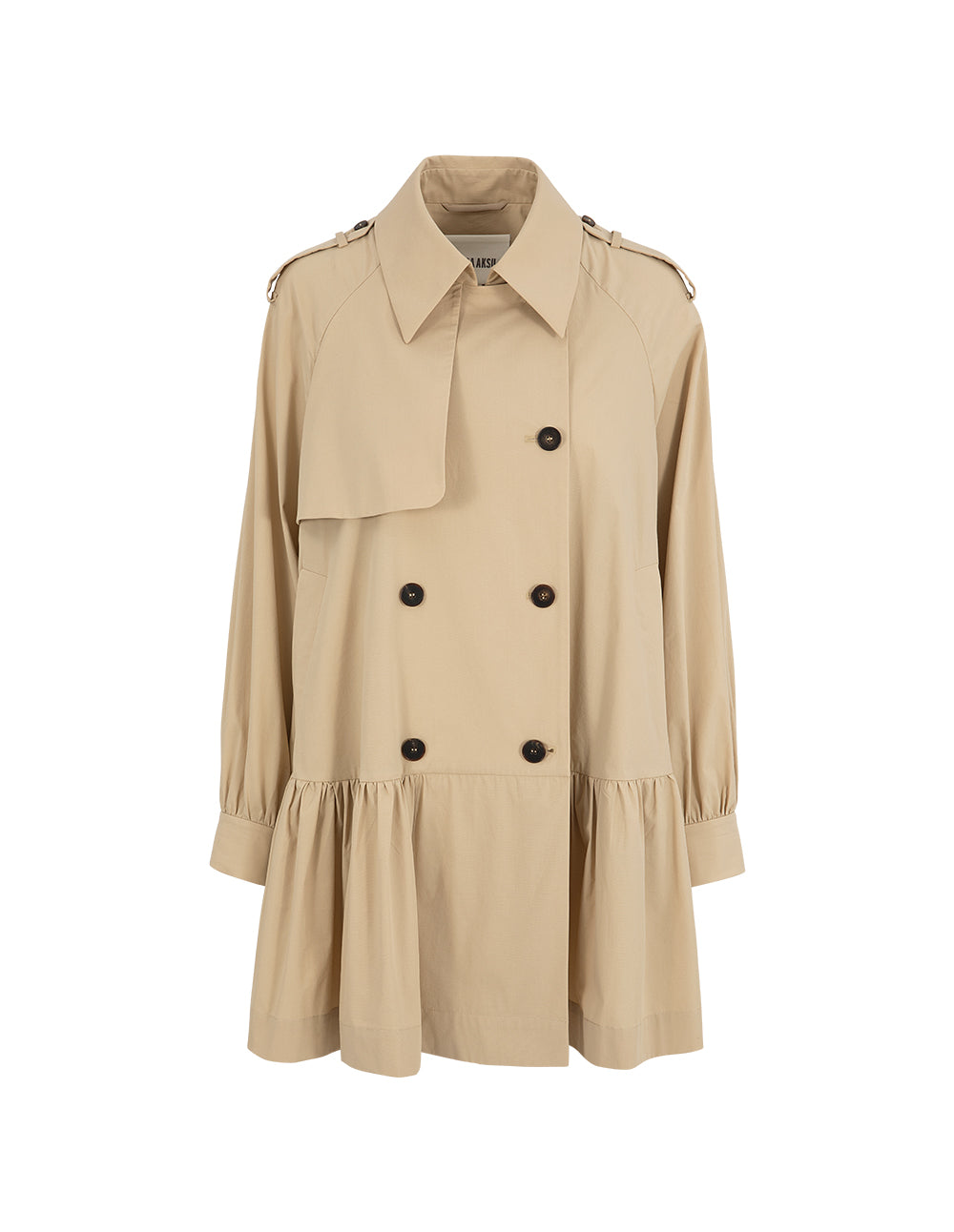 BORA AKSU Sweet Double-Breasted Lapel Baby Dress Trench Coat