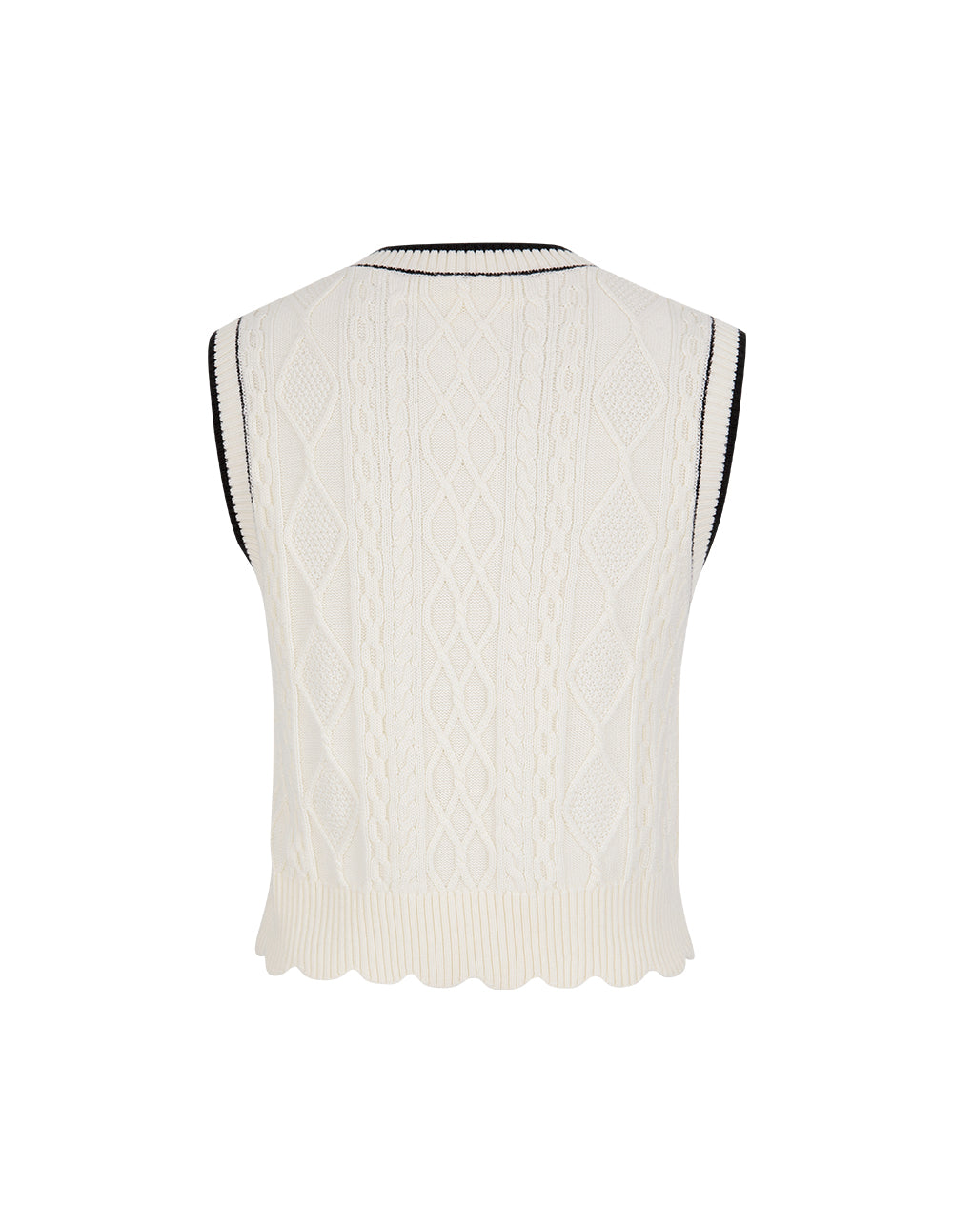 BORA AKSU Black Contrast Crew Neck Wool Vest