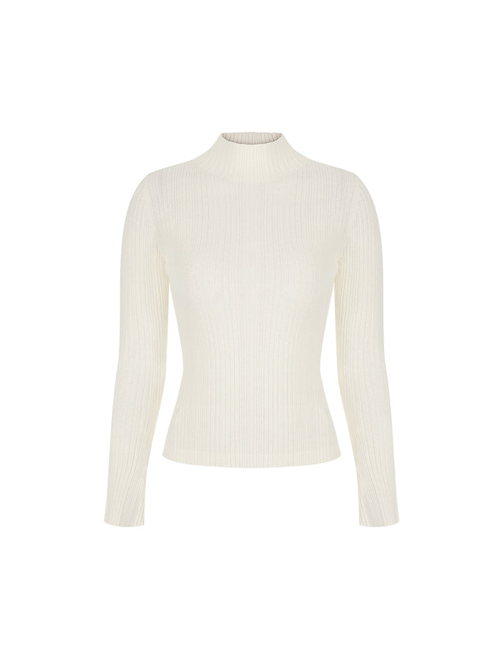 BORA AKSU Mid-High Collar Slim Fit Cashmere Pullover