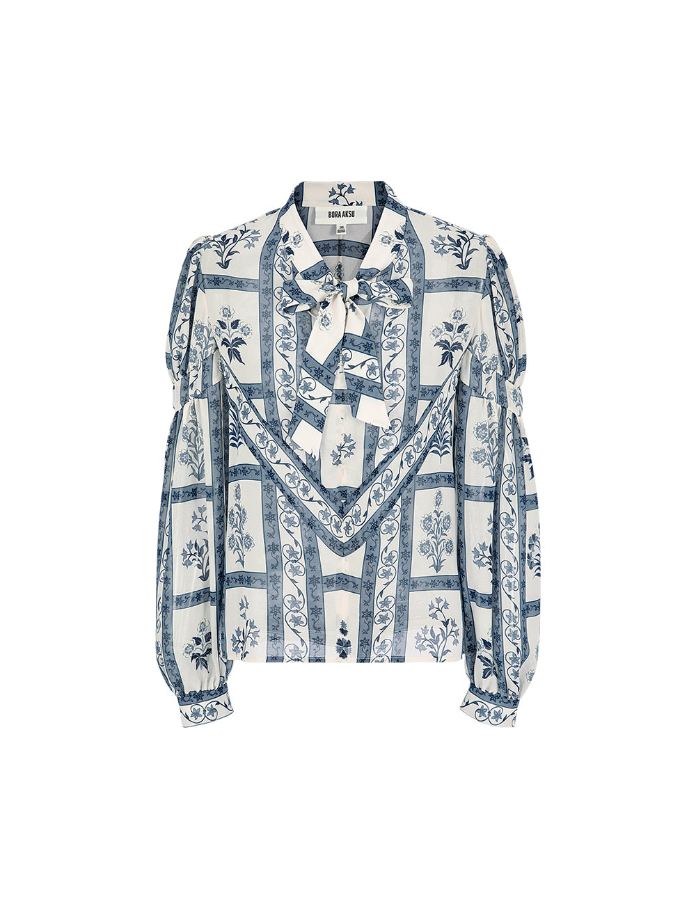 BORA AKSU Puff Sleeves And Floating Collar Printed Blouse