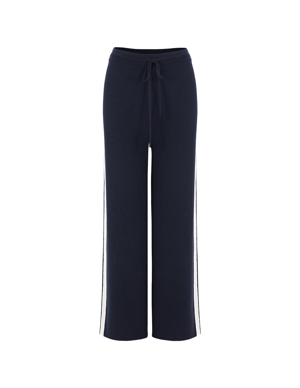 BORA AKSU Contrast-Color Striped Wide-Leg Straight Wool Pants