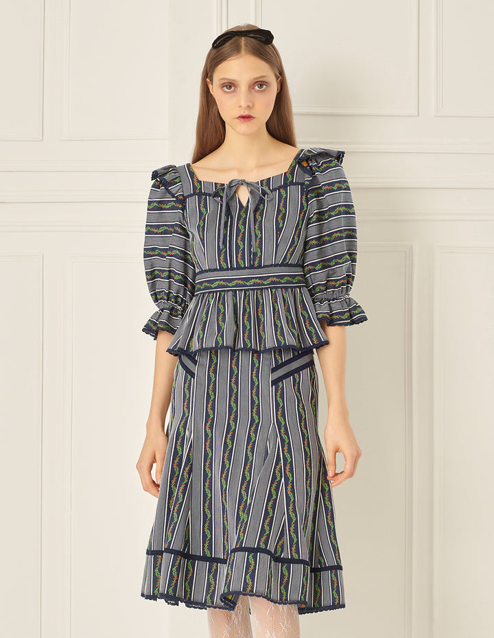 BORA AKSU Lace-Embellished Jacquard Skirt