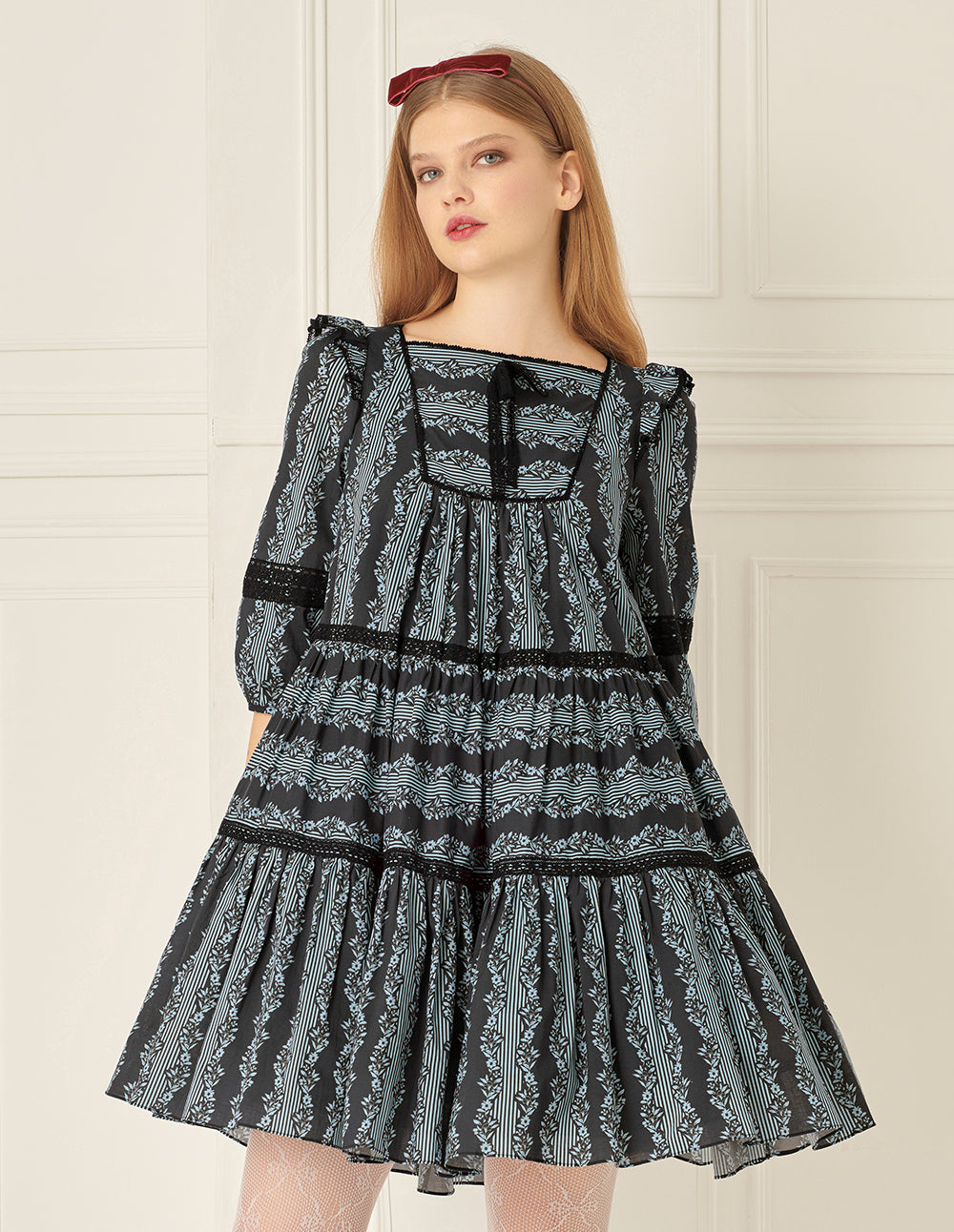 BORA AKSU Printed Babydoll Dress