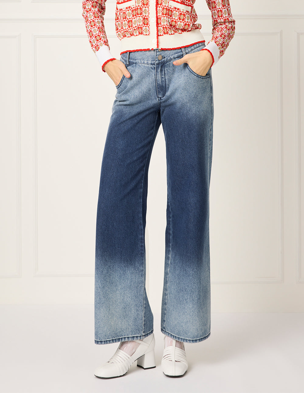 BORA AKSU Straight-Leg High-Waist Vintage Wash Jeans
