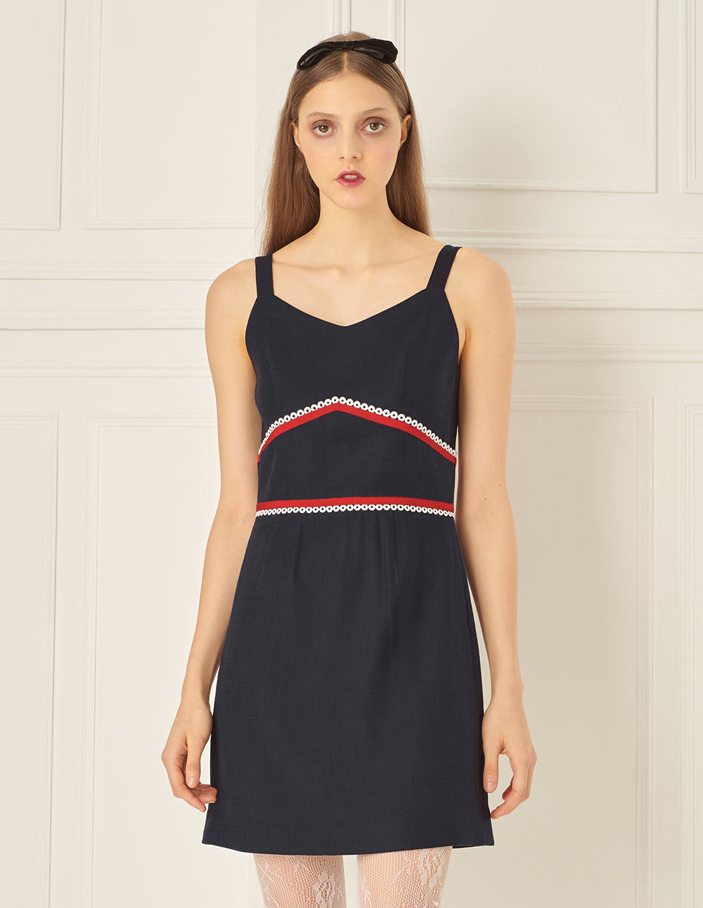 BORA AKSU Colour Block Lace Waist Strap Dress