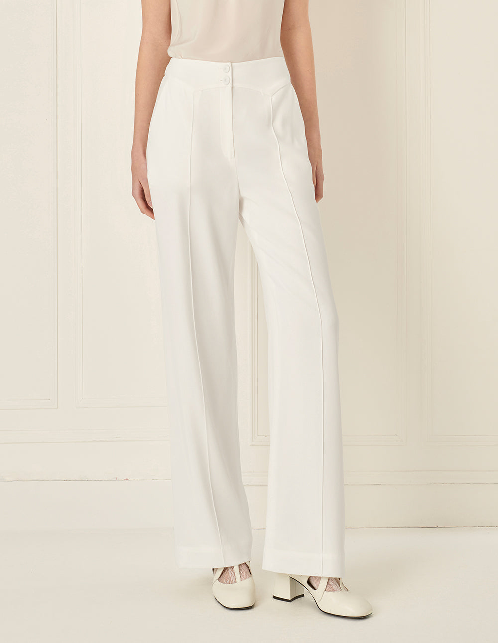 BORA AKSU Exquisitely Tailored Wide-Leg Suit Trousers