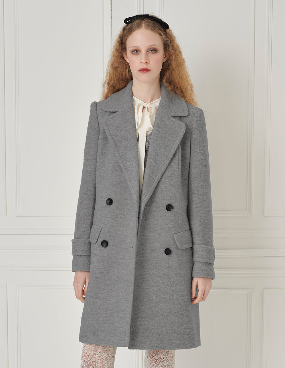 BORA AKSU Lapel Double-Breasted Wool Coat