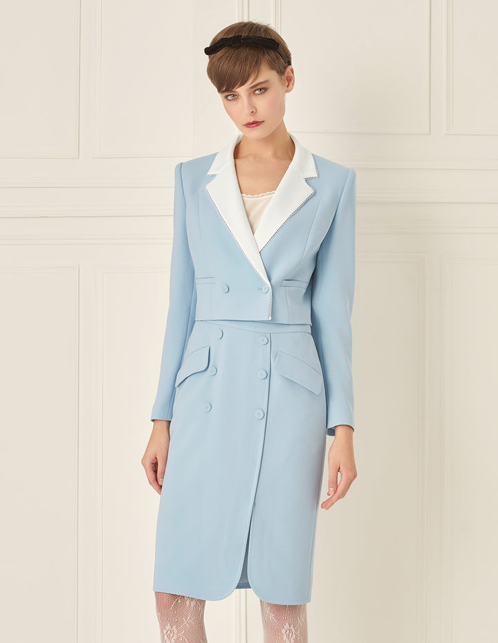 BORA AKSU Double Breasted Side Slit Skirt