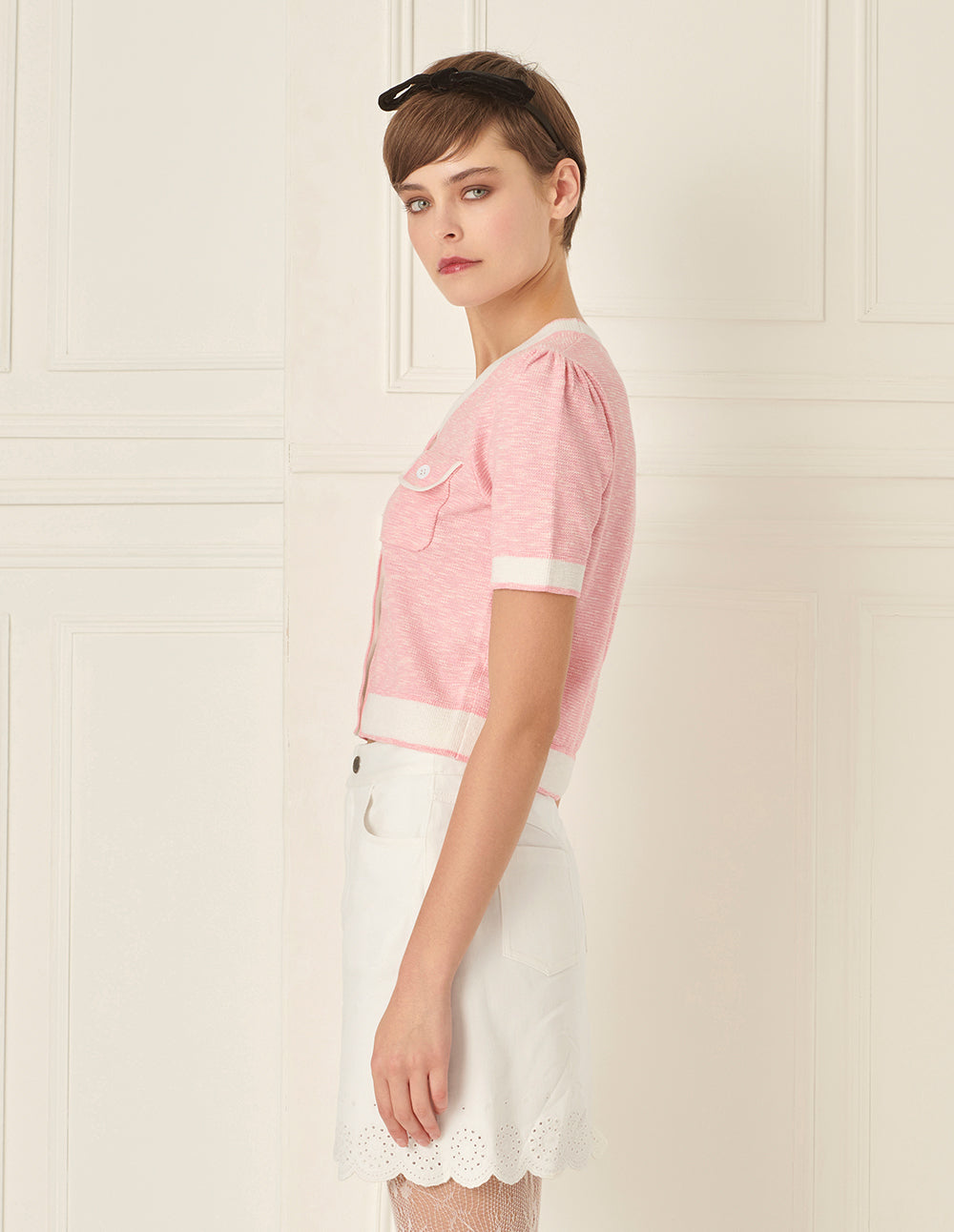 BORA AKSU Denim Embroidered Mini Skirt