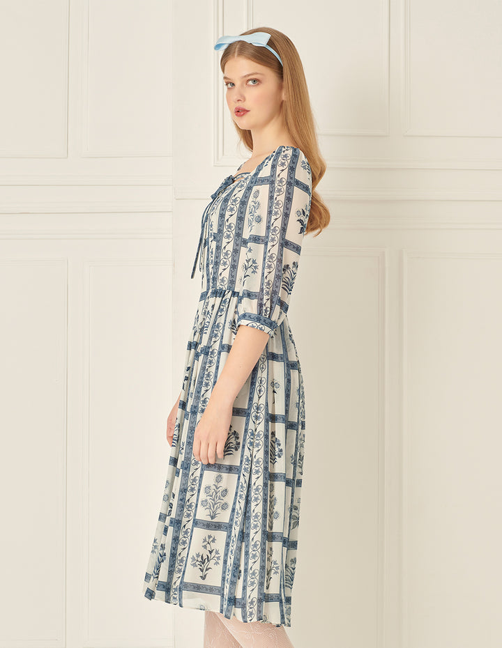 BORA AKSU Puff Sleeve Printed Dress