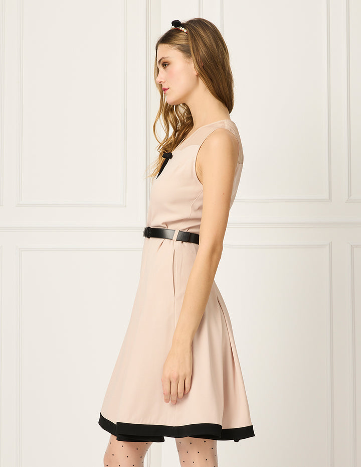 BORA AKSU V-Neck Sleeveless Gathered Waist Midi Dress