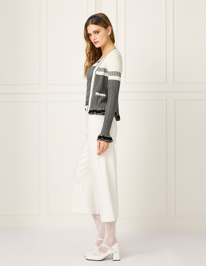 BORA AKSU Wide-Leg Straight White Denim Pants